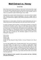 Malt Extract vs Honey